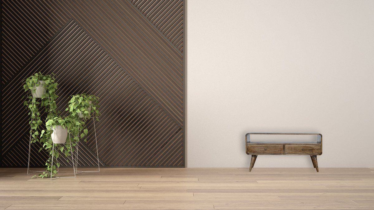 Curved Grey Washed Media Unit - Image 11