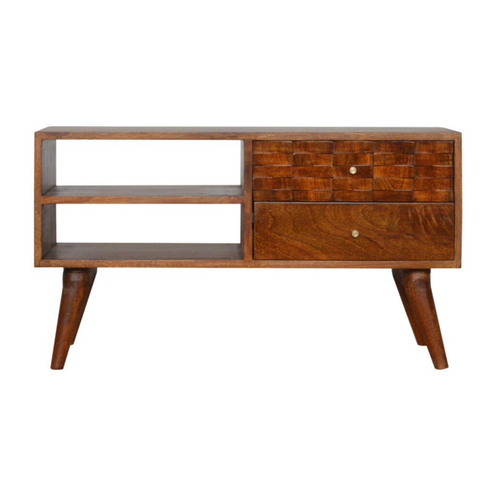 Canada Tile Carved Chestnut TV Unit Suppliers