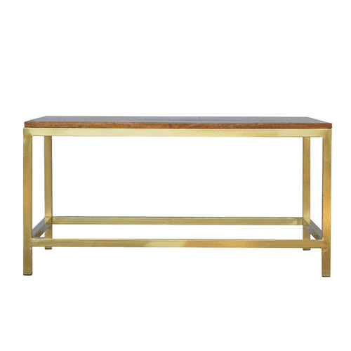 bulk Rectangular Coffee Table with Gold Base for resale