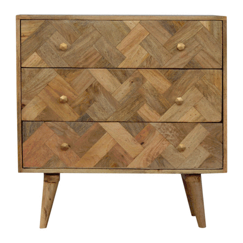 3 Drawer Zig-Zag Patterned Patchwork Chest - Image 10