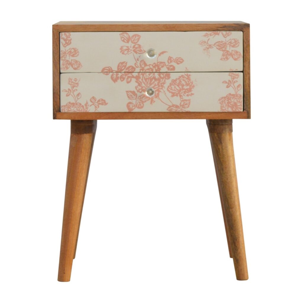 Canada Pink Floral Screen Printed Nightstand Suppliers