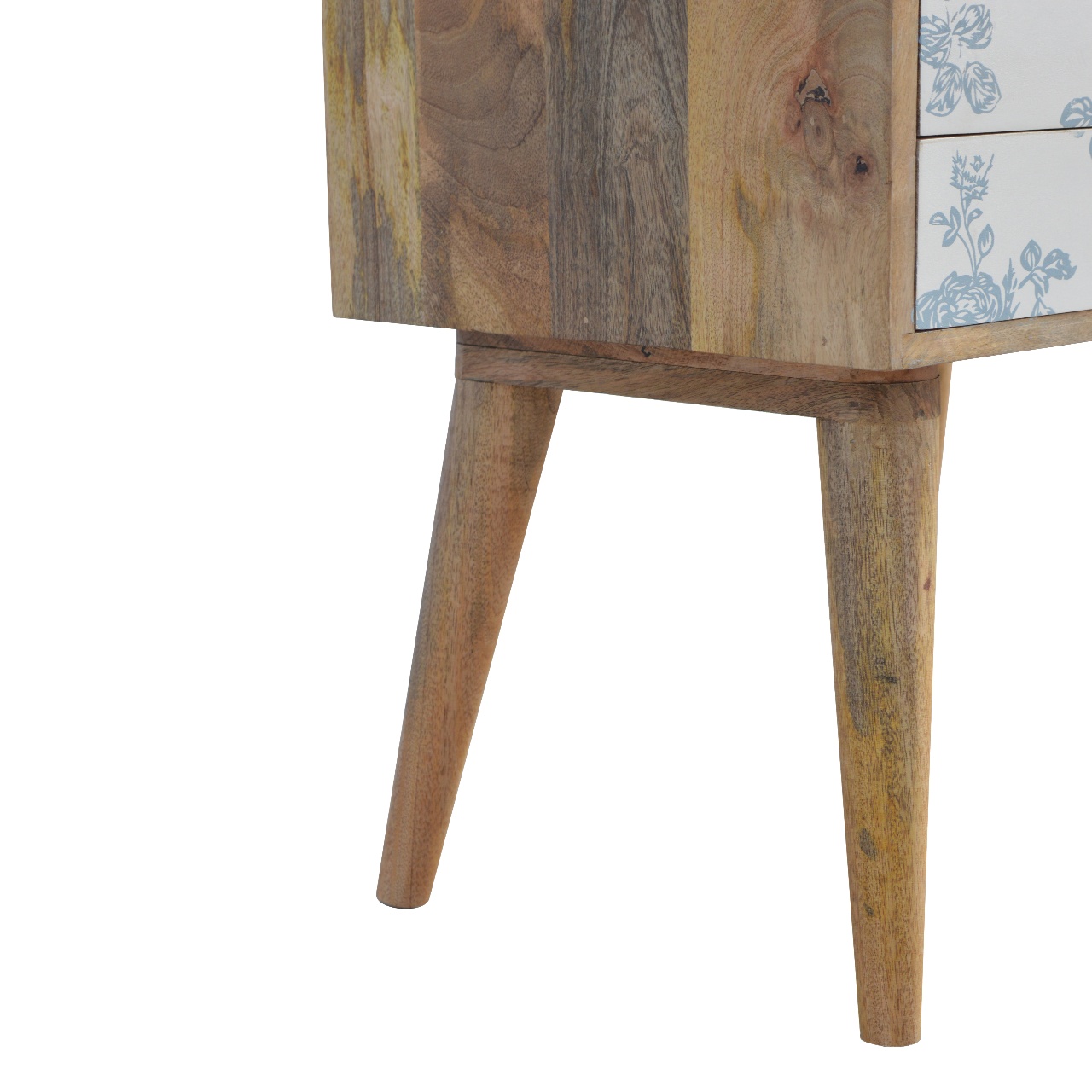 Blue Floral Screen Printed Nightstand - Image 8