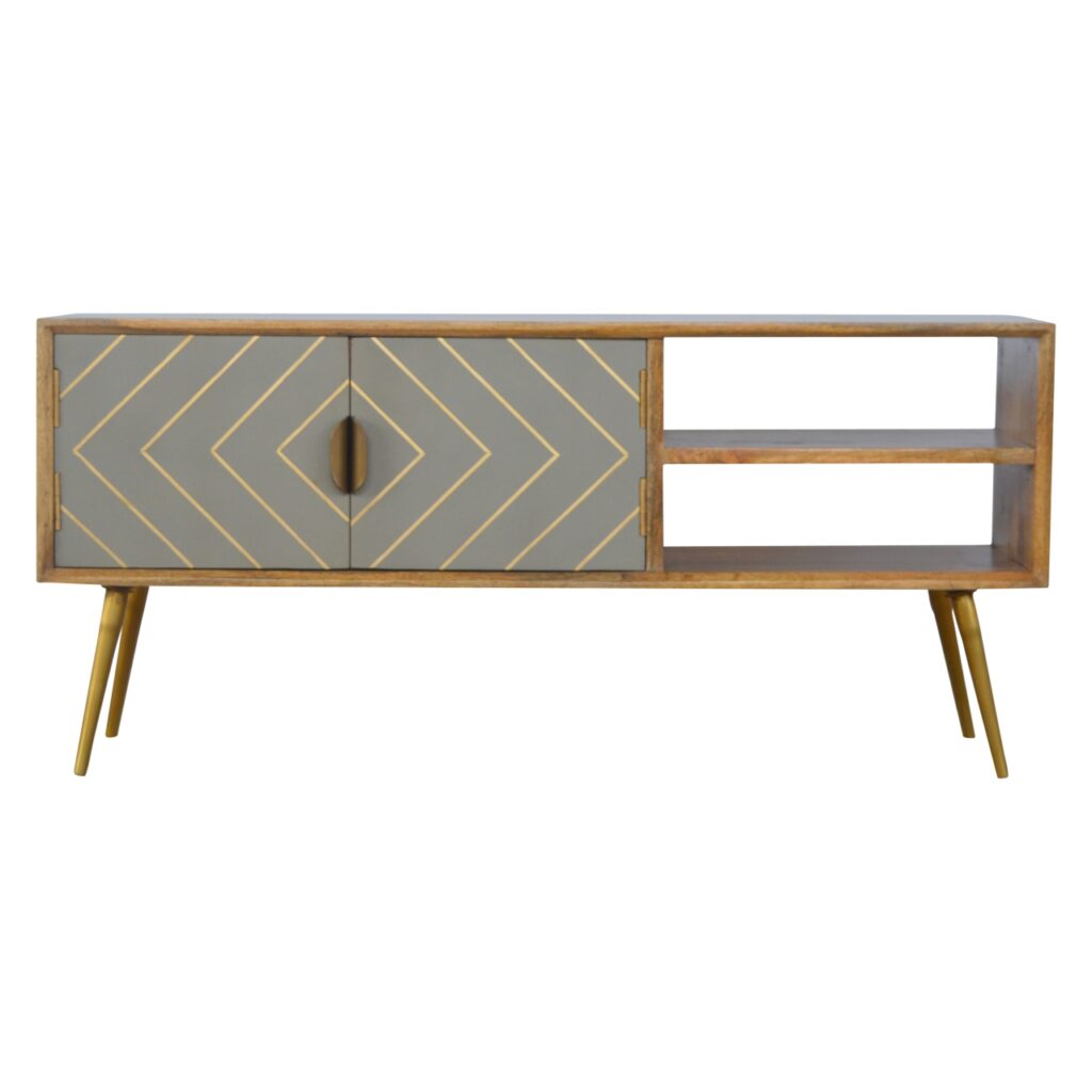 Canada Sleek Cement Brass Inlay Media Unit Suppliers