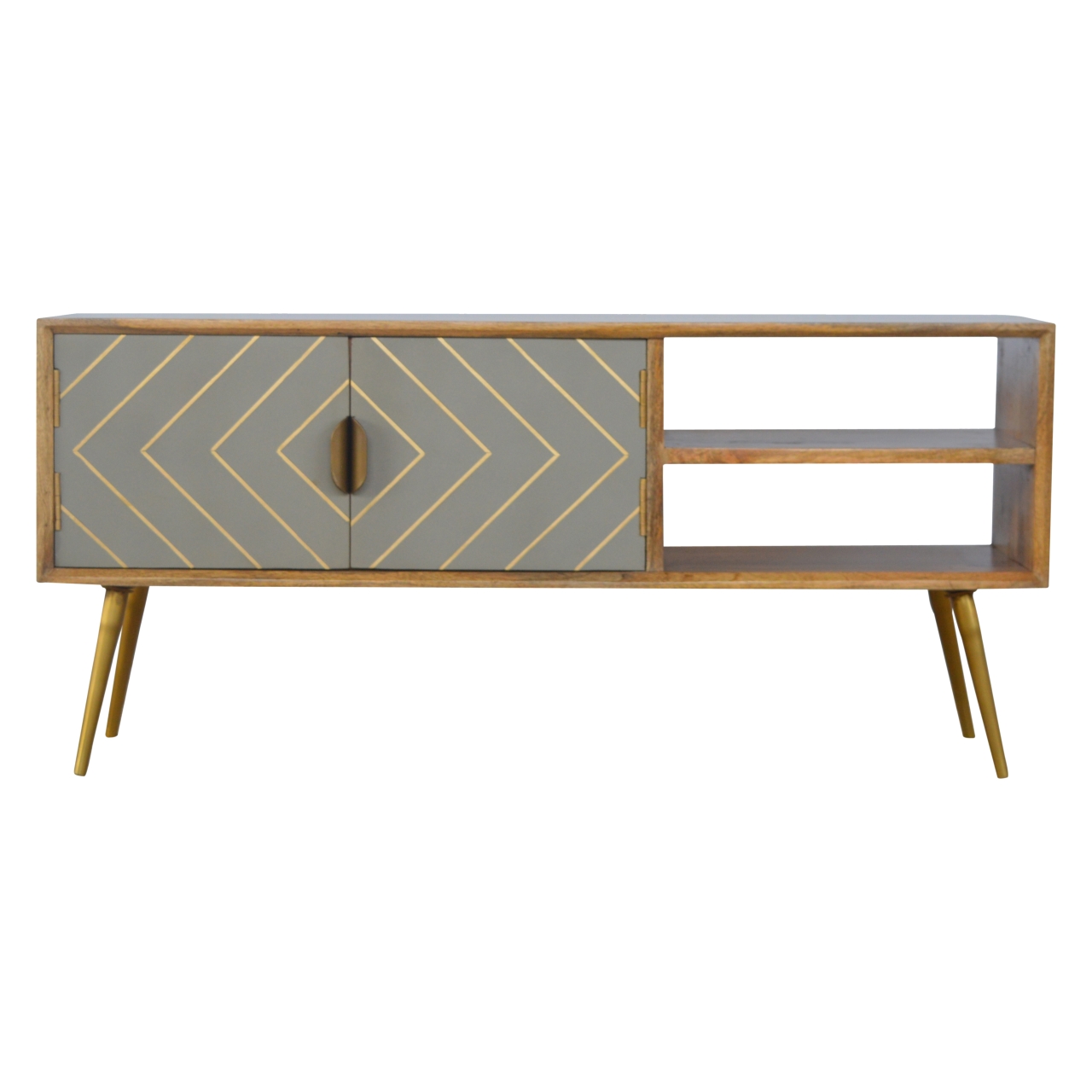 Canada Sleek Cement Brass Inlay Media Unit Suppliers