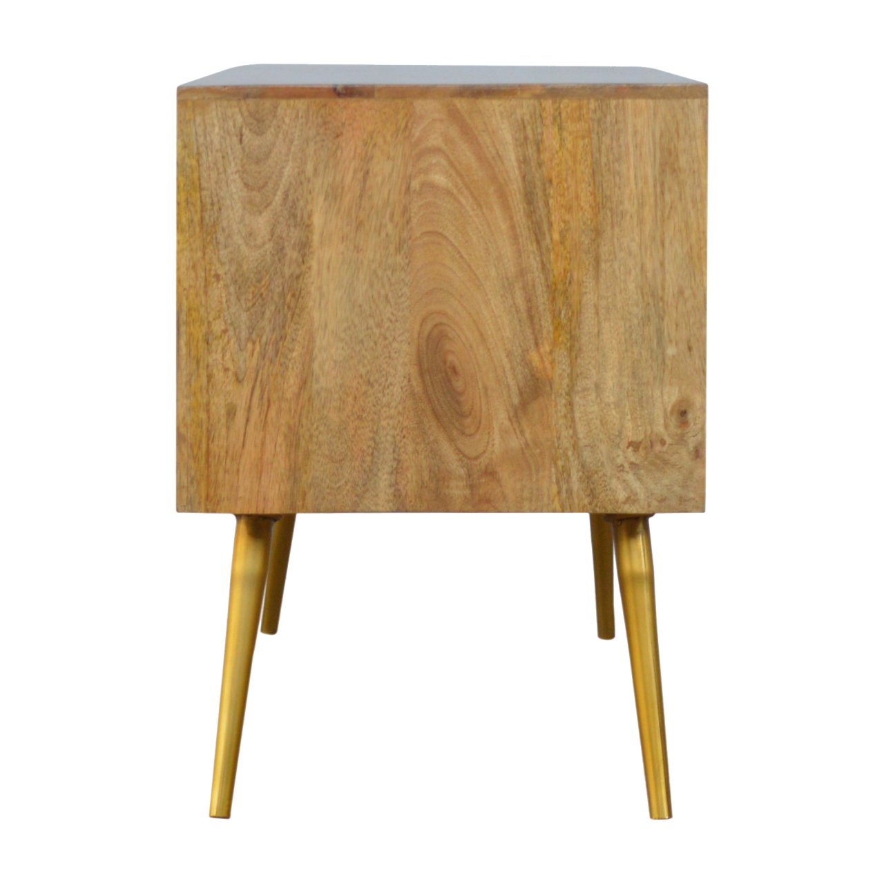 Sleek Cement Brass Inlay Media Unit for wholesale