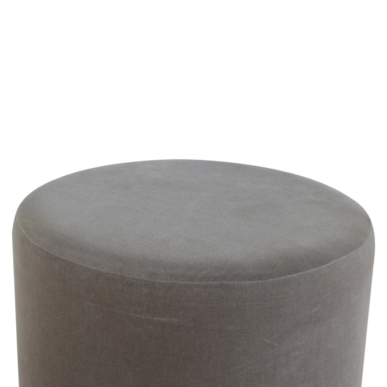 Gold Base Grey Velvet Footstool - Image 6