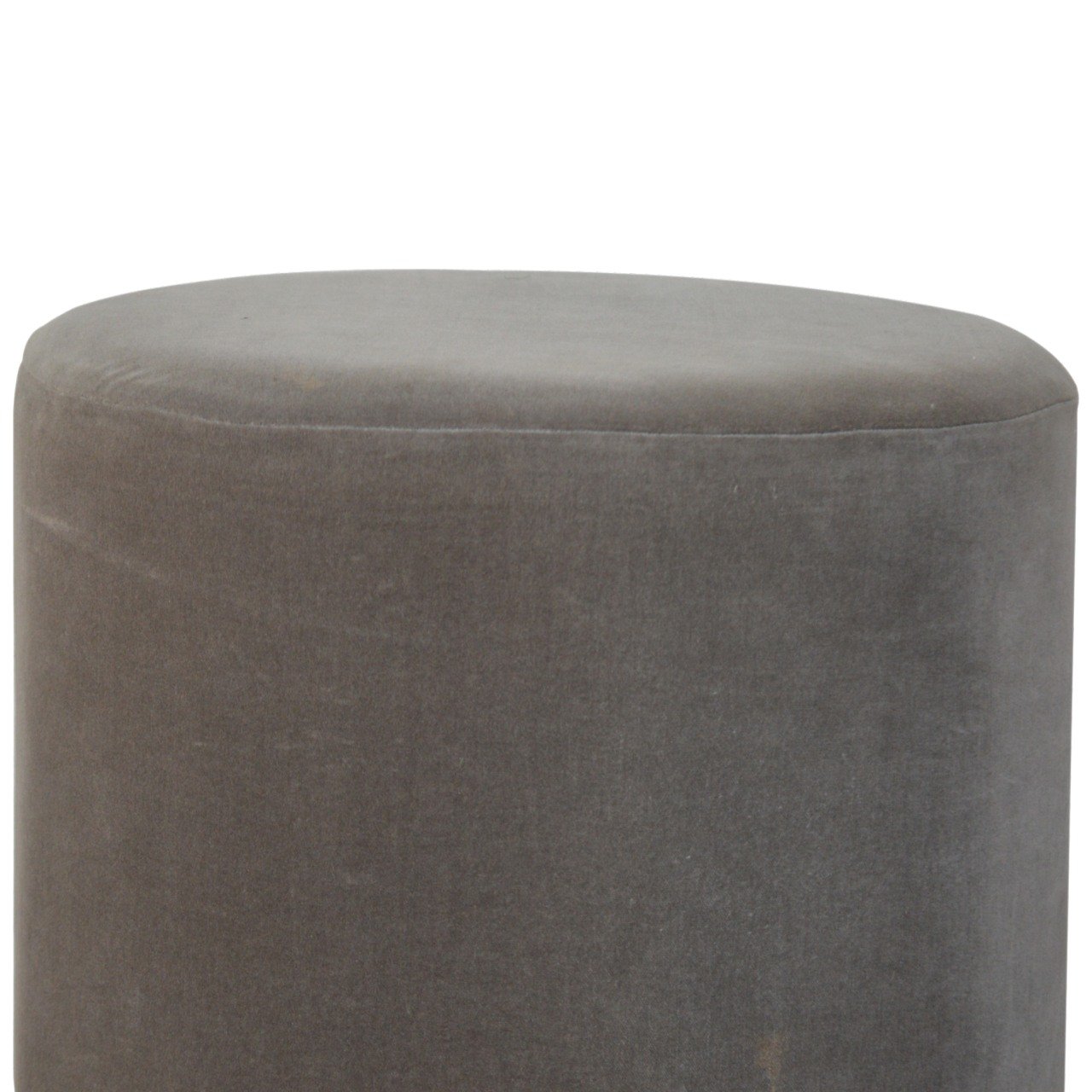 Gold Base Grey Velvet Footstool - Image 9