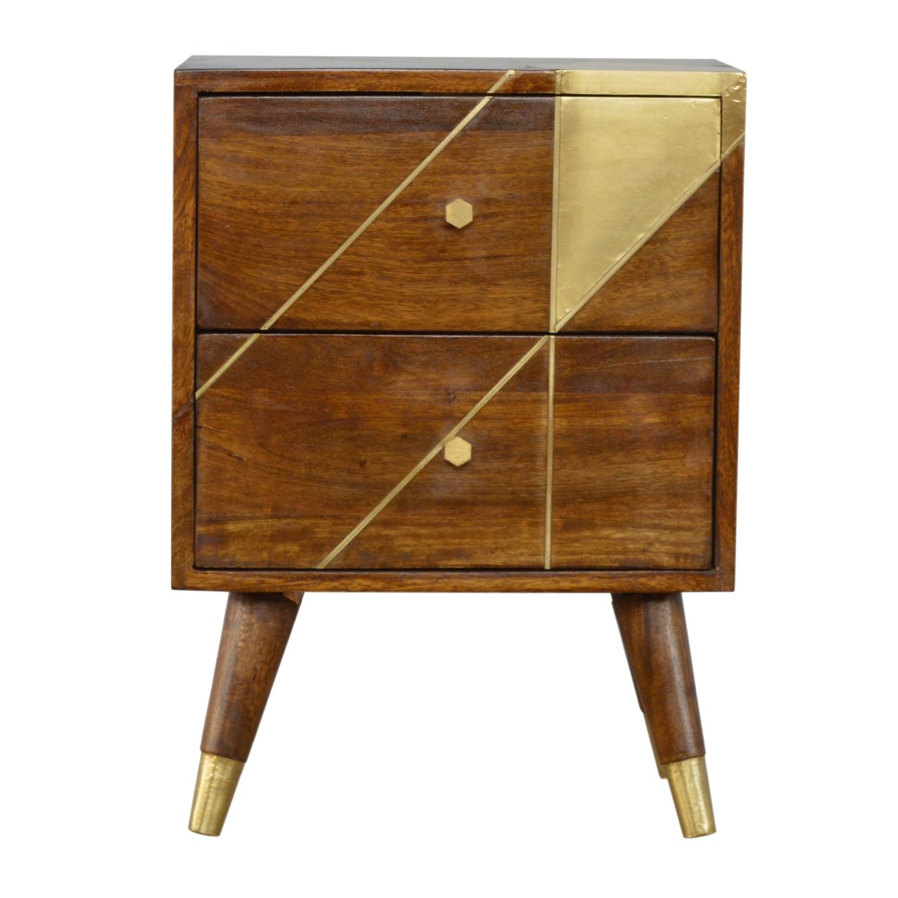 Canada Gold Geometric Chestnut Nightstand Suppliers