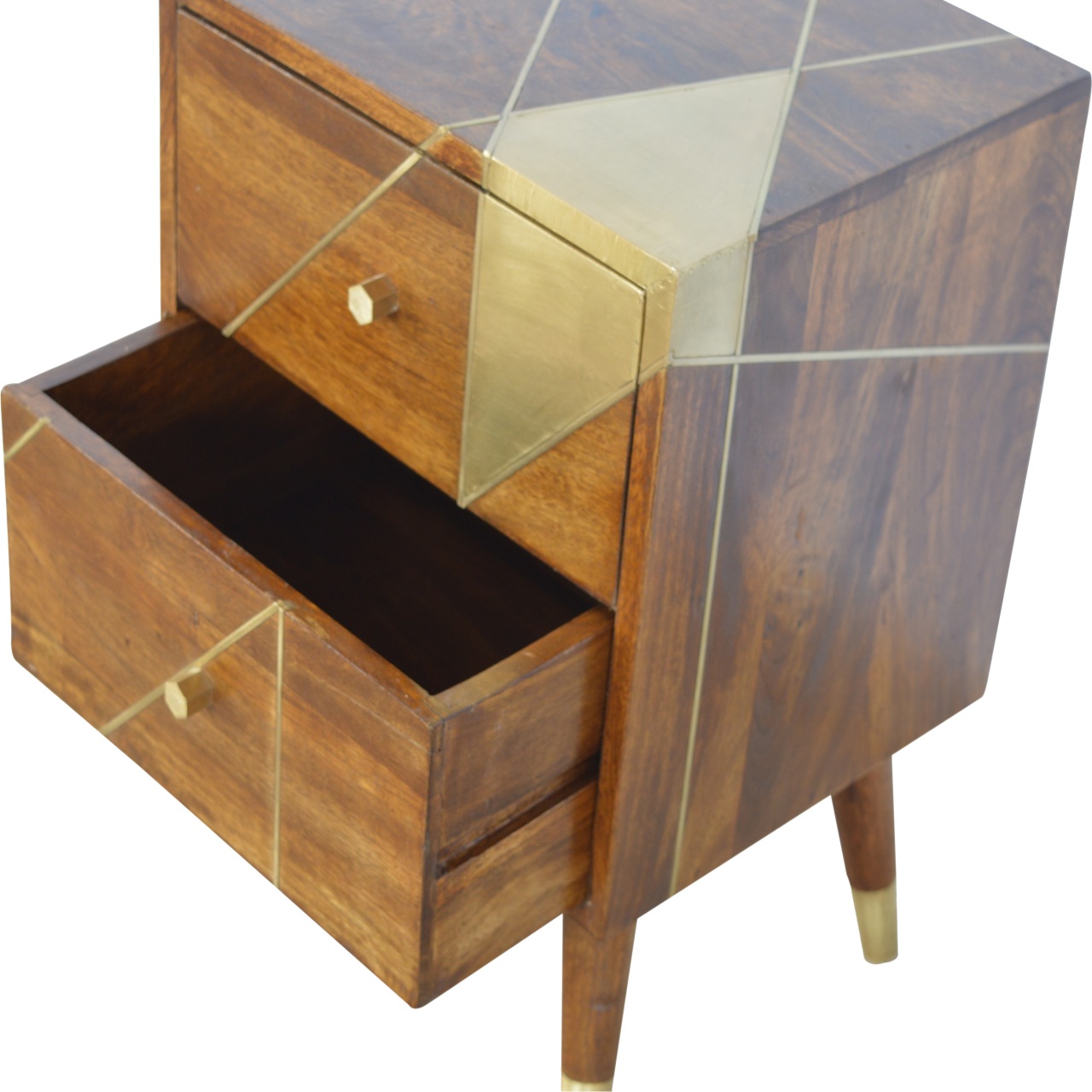 Gold Geometric Chestnut Bedside dropshipping