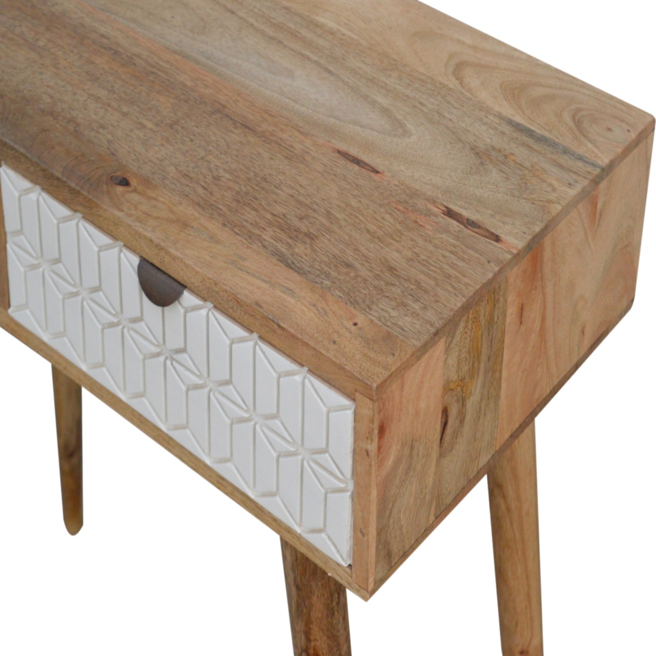 IN448 - Sleek White Carved Console Table for resell