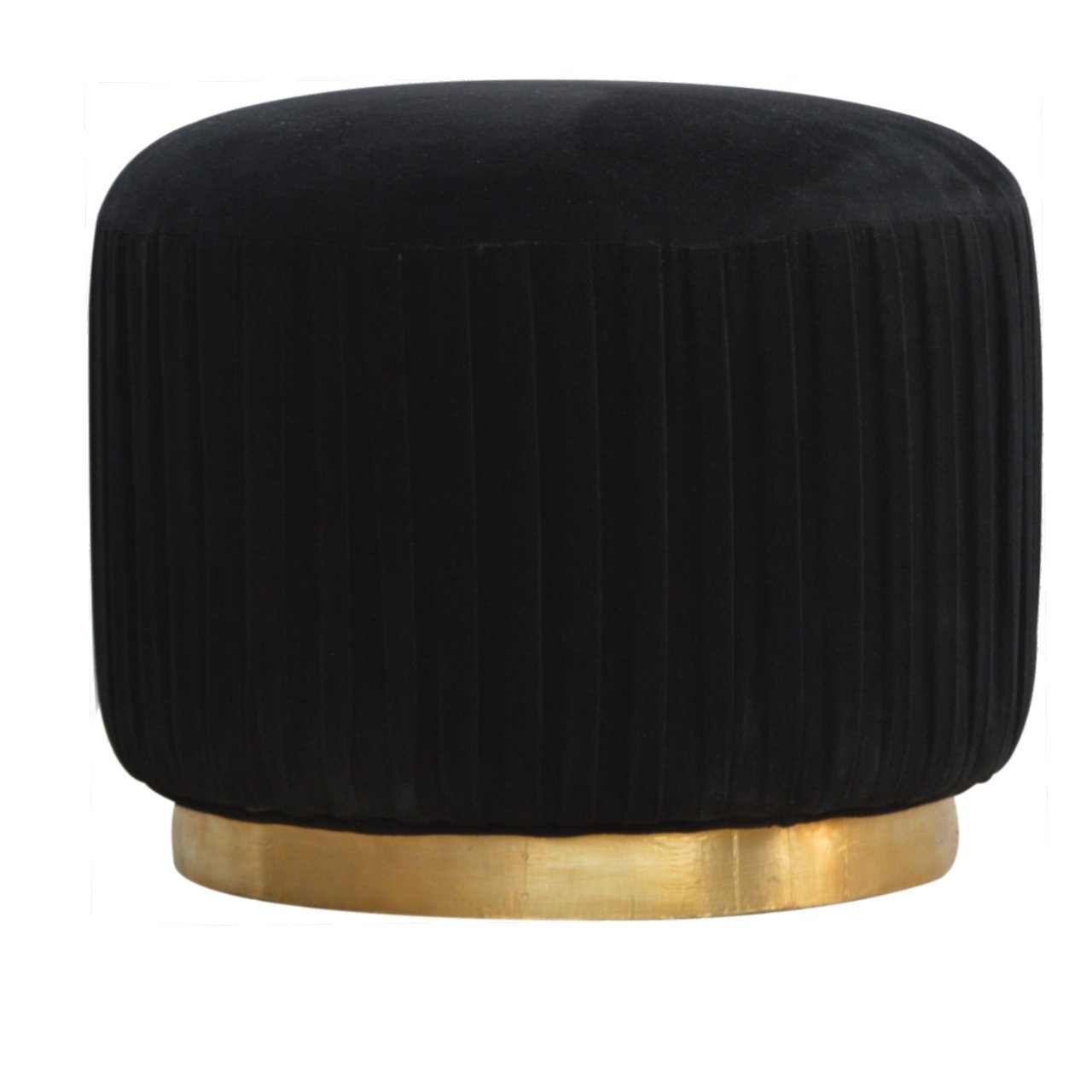 Canada Black Velvet Pleated Footstool Suppliers