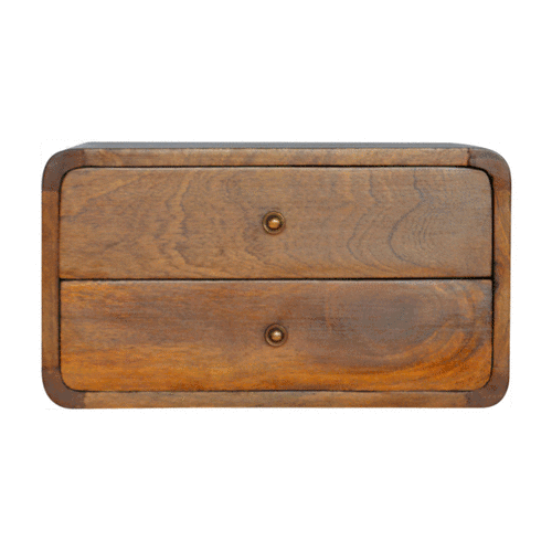 Floating Curved Chestnut Nightstand - Image 10