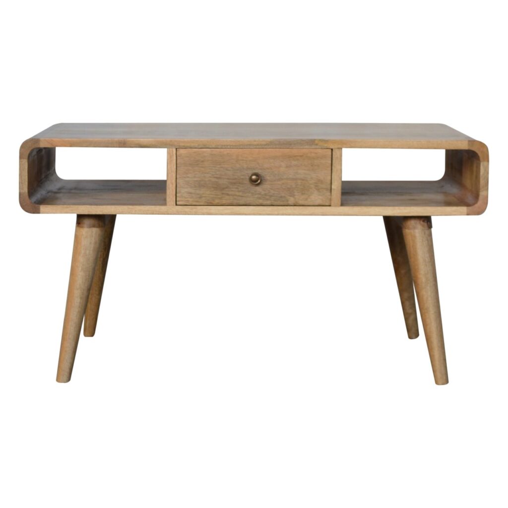 Canada Curved Oak-ish Coffee Table Suppliers