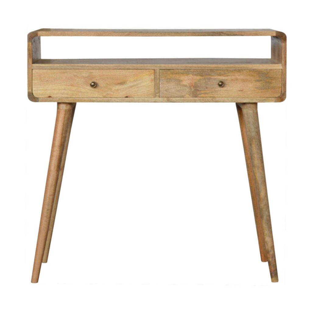 Canada Curved Oak-ish Console Table Suppliers