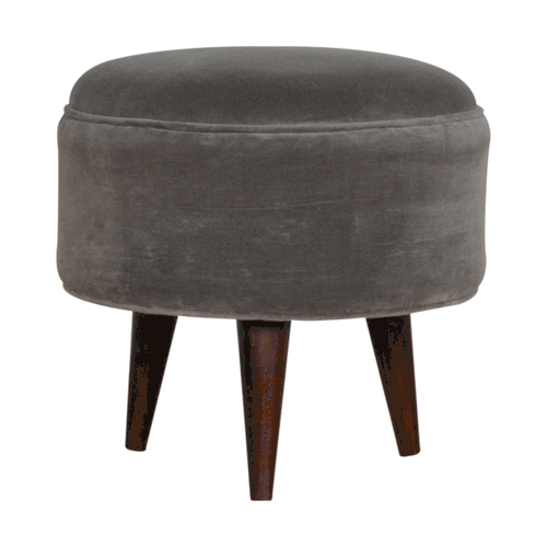 Grey Velvet Nordic Style Footstool for reselling