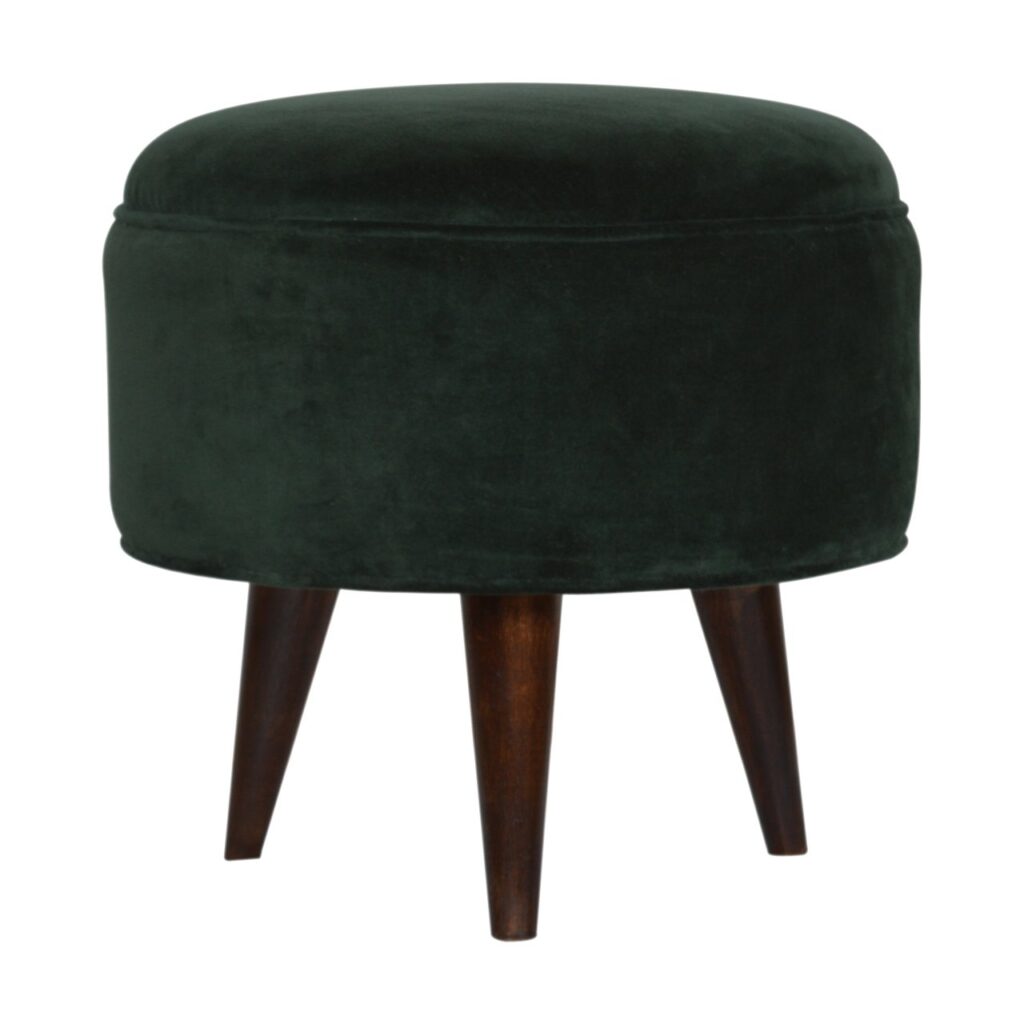 Canada Emerald Green Velvet Nordic Stool Suppliers