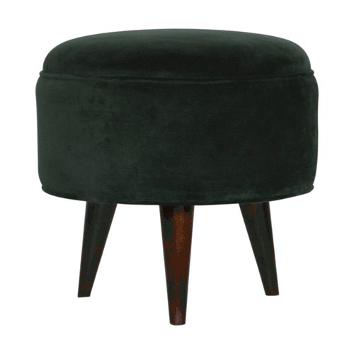 Emerald Green Velvet Nordic Style Footstool for resell