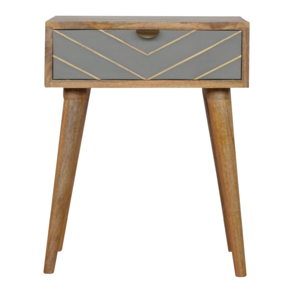 Canada Sleek Cement Brass Inlay Nightstand Suppliers
