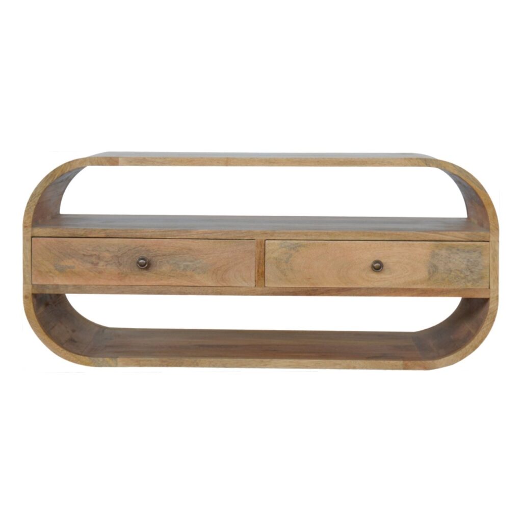 Canada Curved Edge TV Unit with 2 Drawers Suppliers