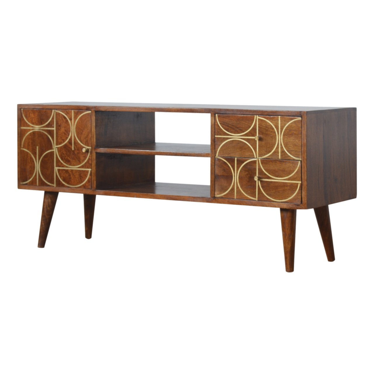 Chestnut Inlay Abstract TV Unit - Image 2
