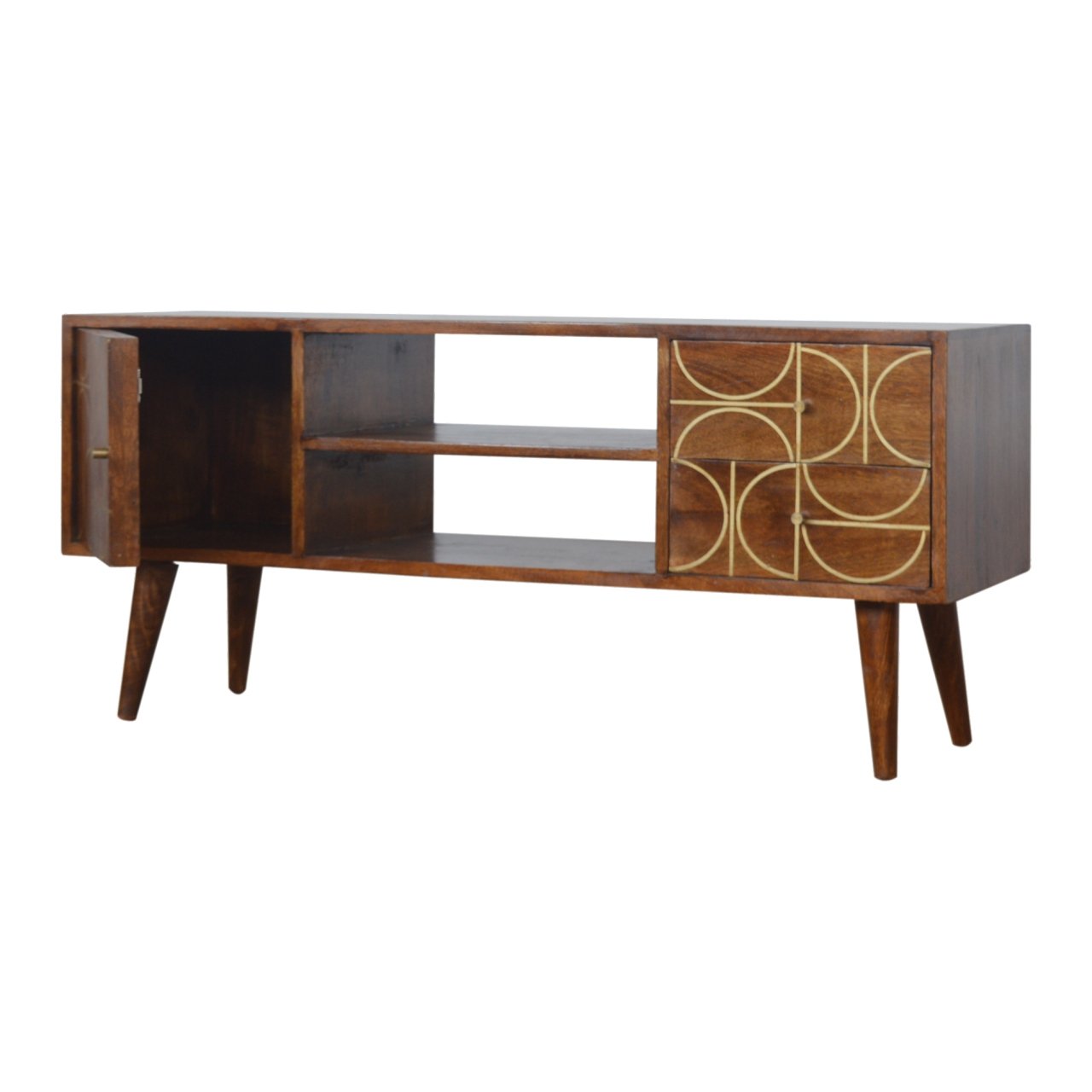 Chestnut Inlay Abstract TV Unit - Image 3