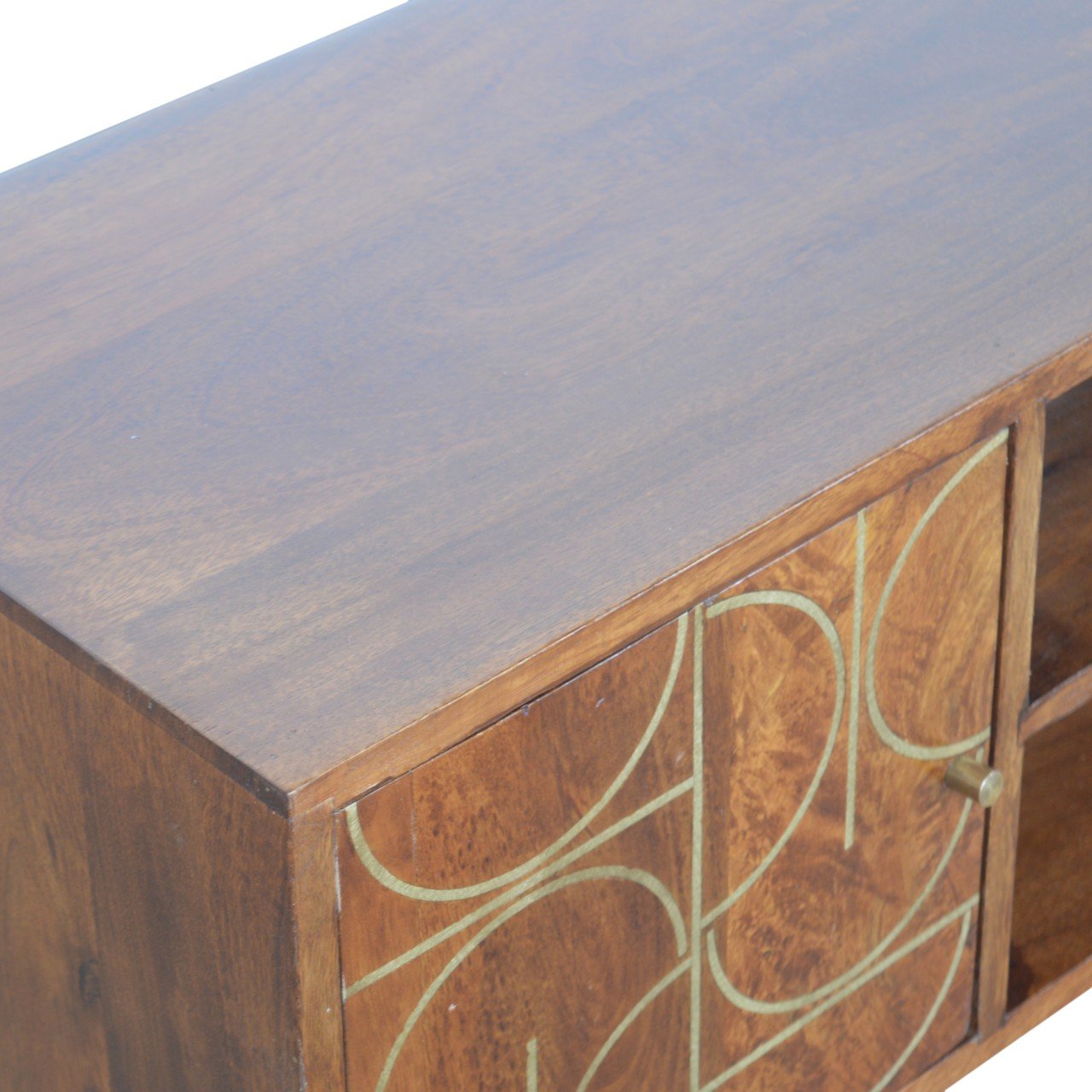 Chestnut Inlay Abstract TV Unit - Image 5