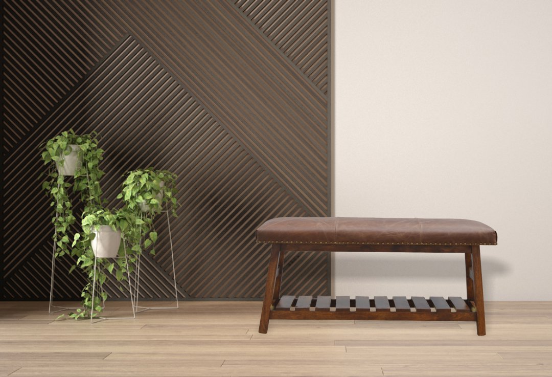Buffalo Hide Hallway Bench for wholesale