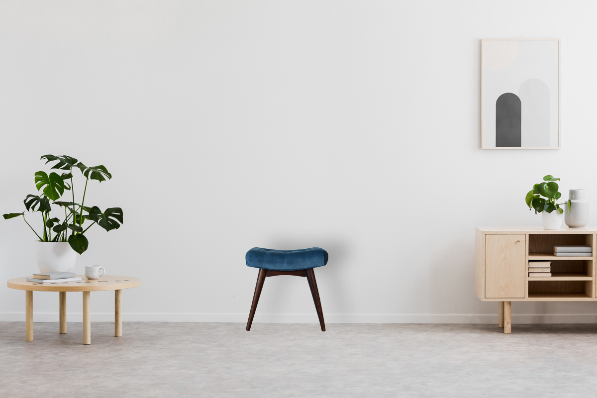 Mini Teal Velvet Curved Bench - Image 10