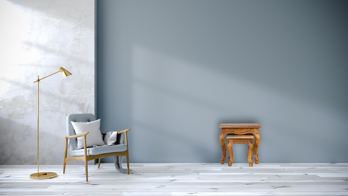 Oak-ish French Style Stool Set - Image 10