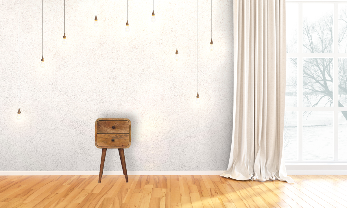 Mini Oak-ish Curved Nightstand - Image 10