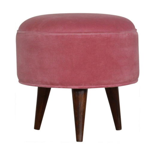 Canada Pink Velvet Nordic Style Footstool Suppliers