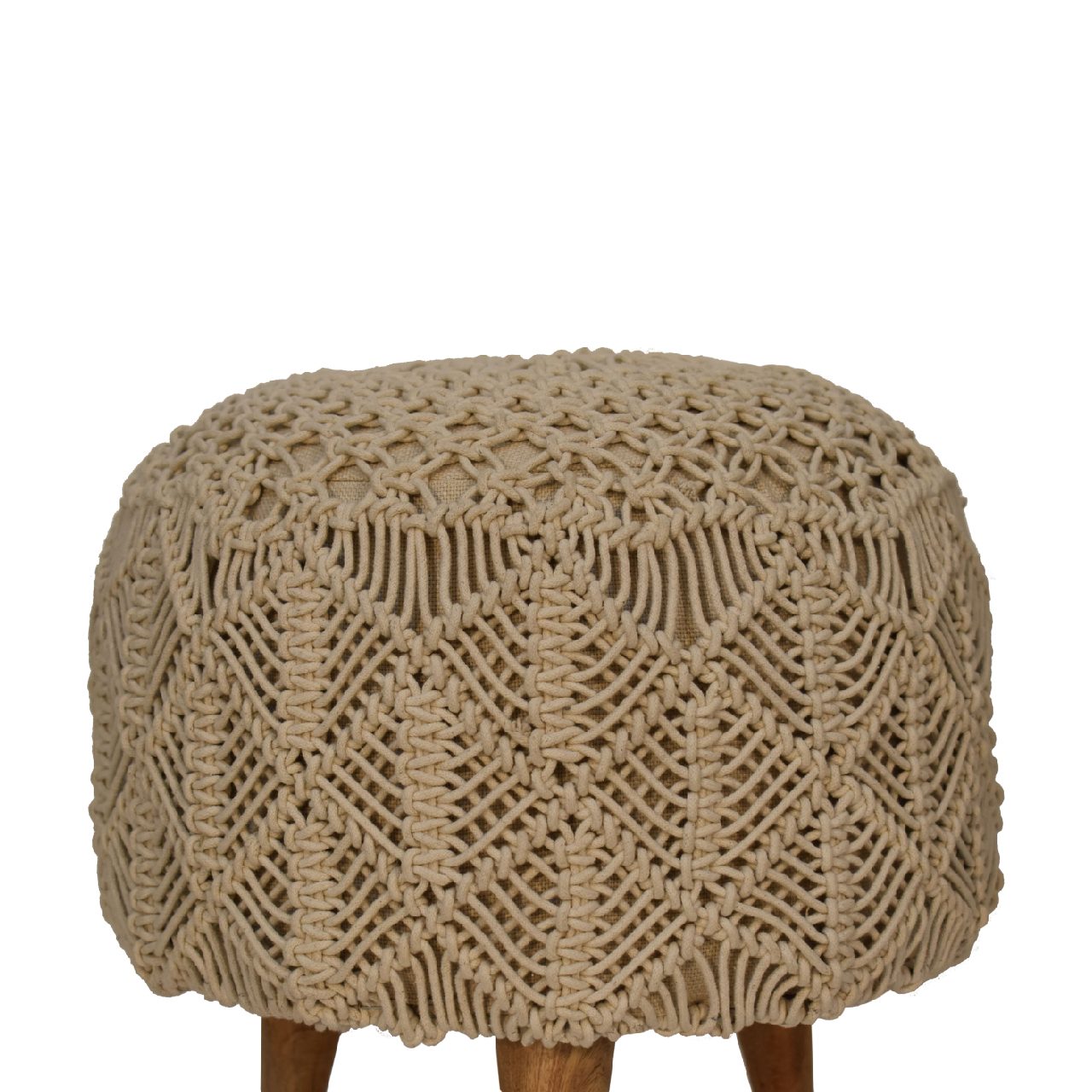 Crotchet Beige Footstool - Image 4