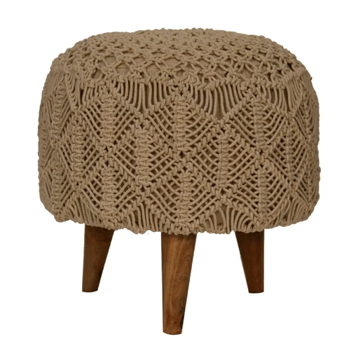 Crotchet Beige Footstool - Image 9