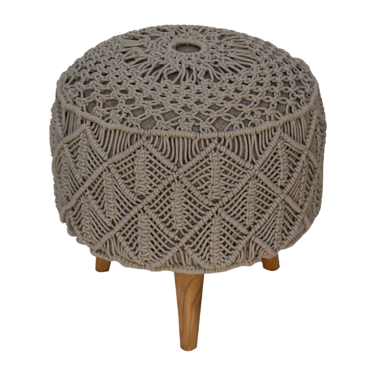 Crotchet Grey Footstool - Image 3