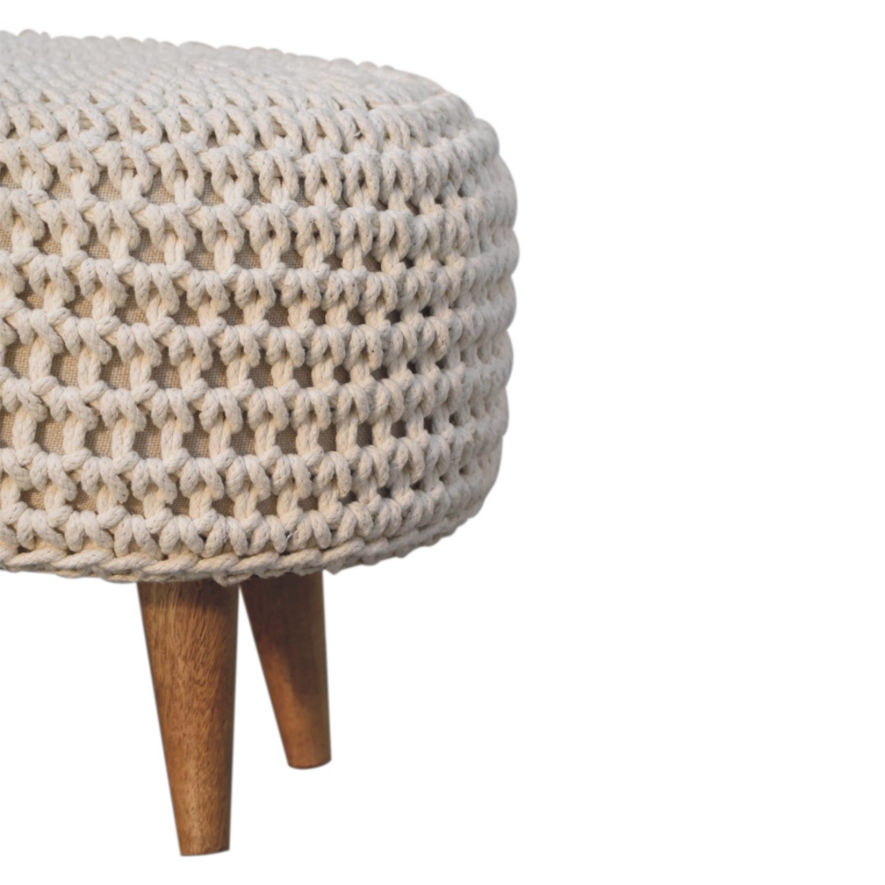 Keeva White Oblong Footstool - Image 8