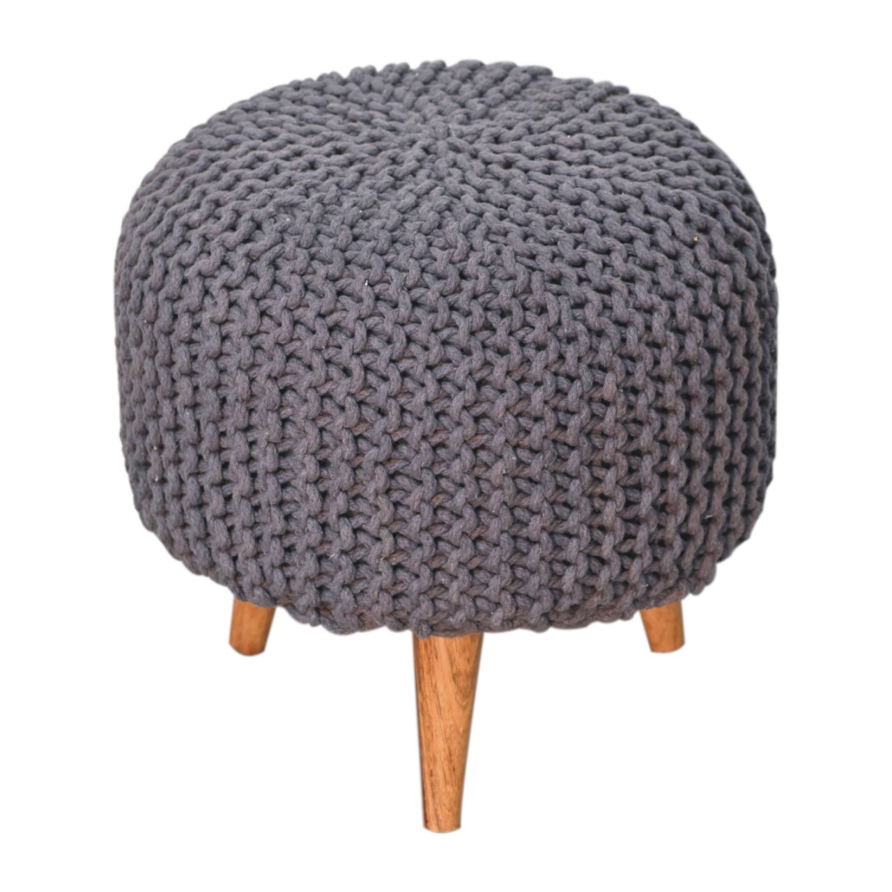 Keeva Grey Round Footstool - Image 3