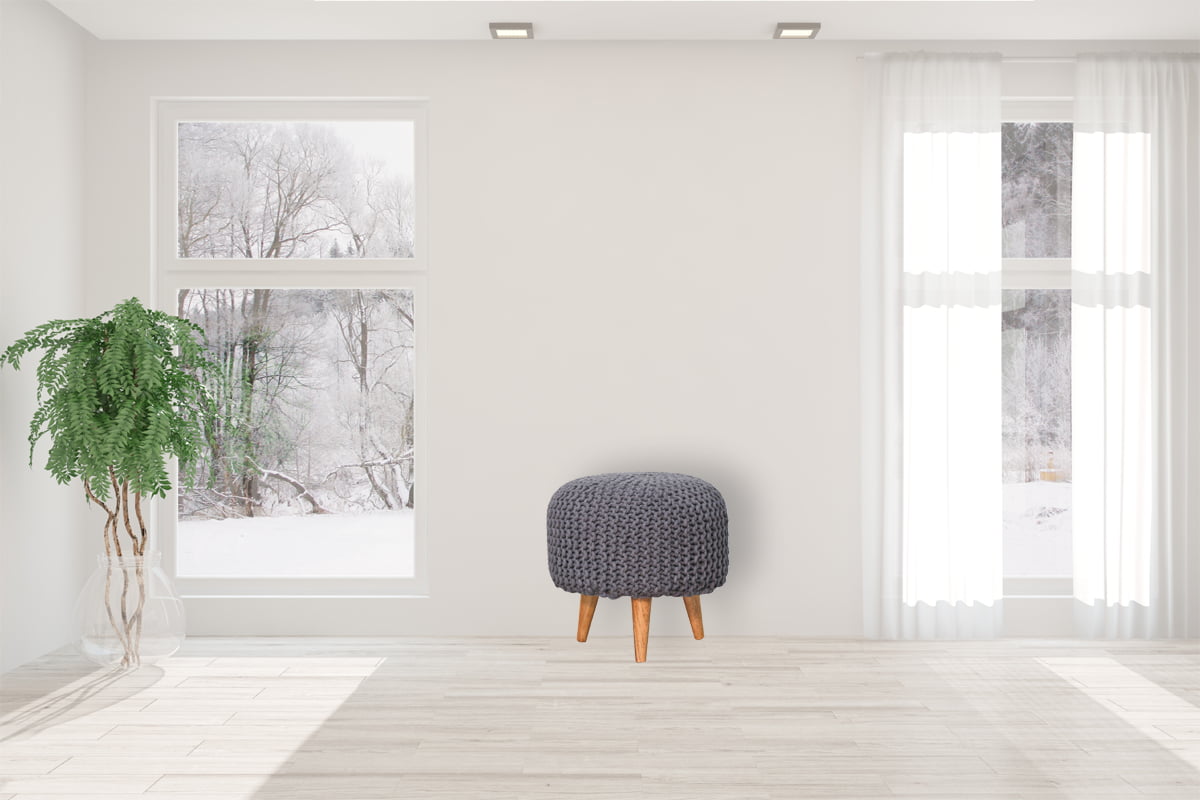 Keeva Grey Round Footstool - Image 9