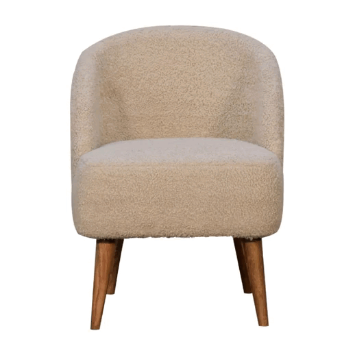 bulk IN3356 - Bouclé Cream Tub Chair for resale