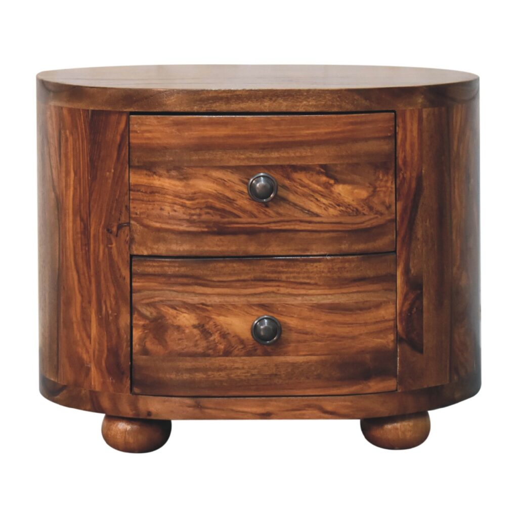 Canada Round Honey Nightstand with Bun Feet Suppliers
