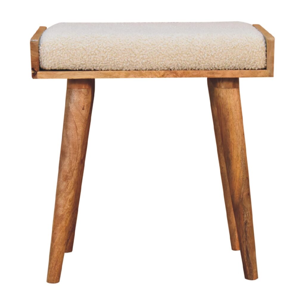 Canada Boucle Cream Tray Style Footstool Suppliers