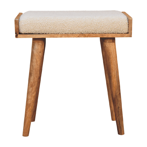 Boucle Cream Tray Style Footstool - Image 10