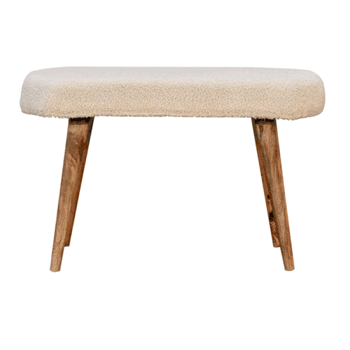 Cream Boucle Nordic Bench - Image 10