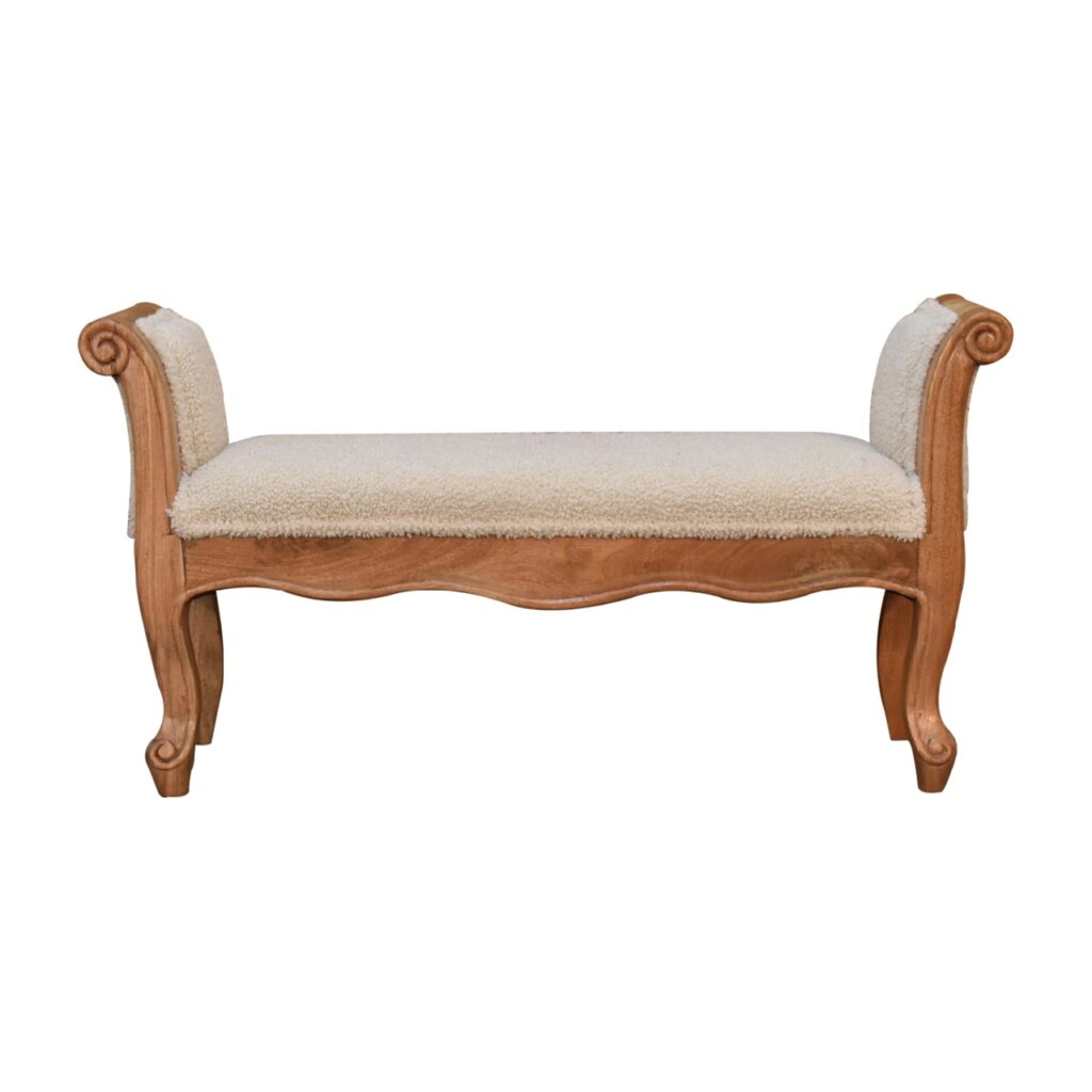 Canada Cream Boucle French Style Bench Suppliers