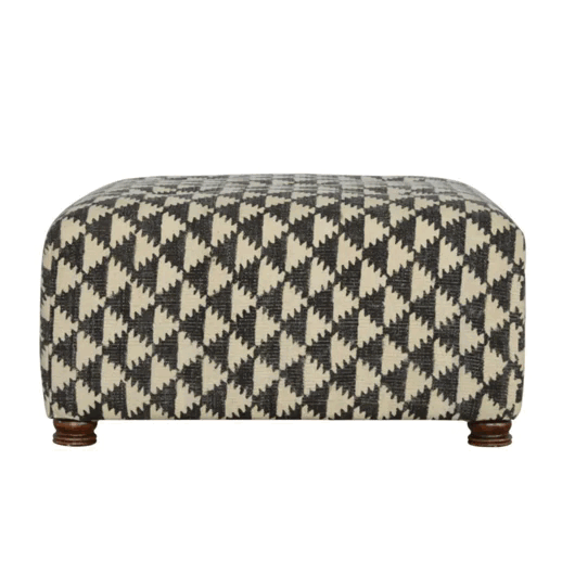 Occasional Footstool Upholstered in Jute Dhurrie for wholesale