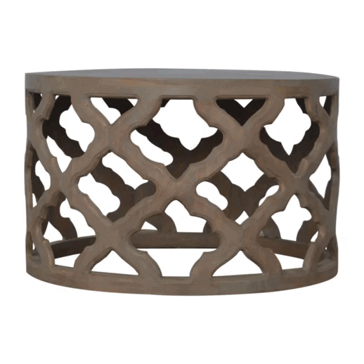 Grey Wash Large Cut-out Stool for reselling