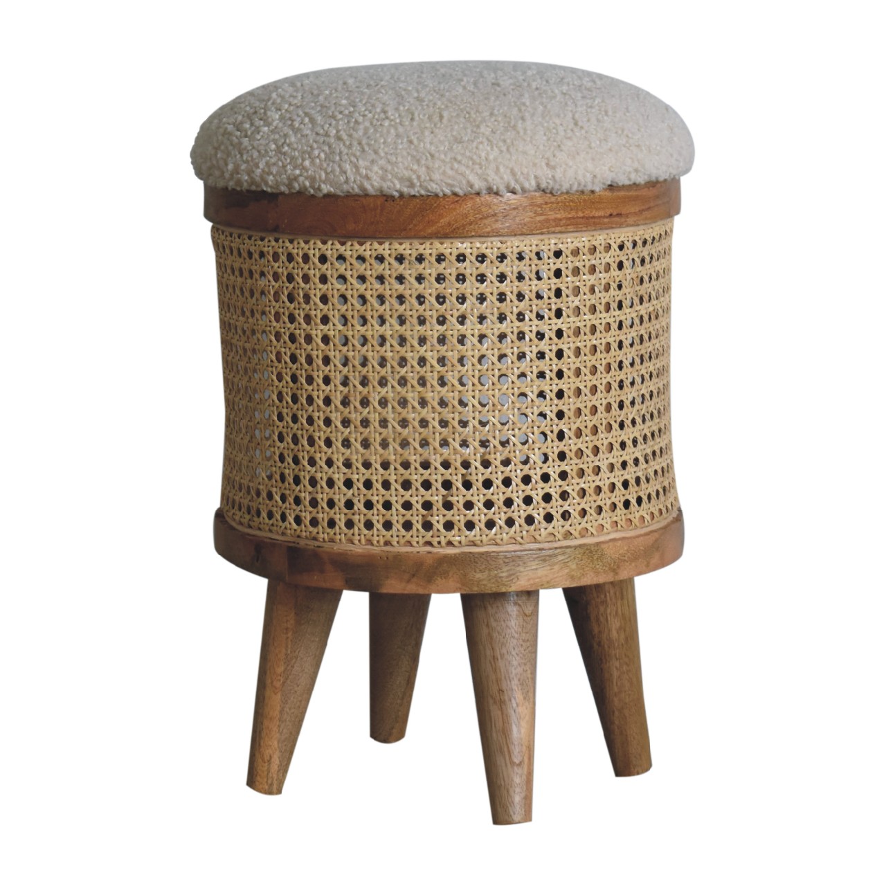Cream Boucle Larissa Footstool wholesalers