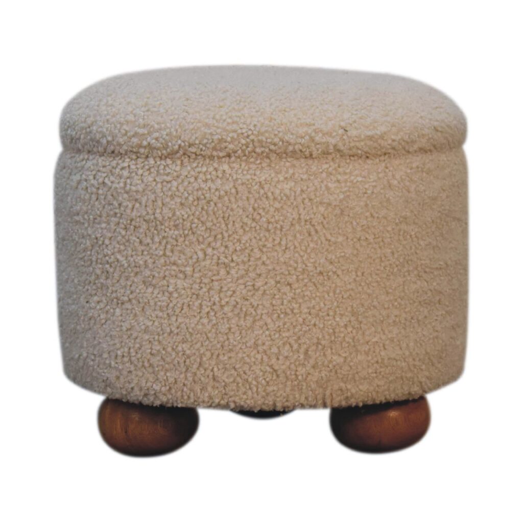 Canada Cream Boucle Storage Footstool Suppliers