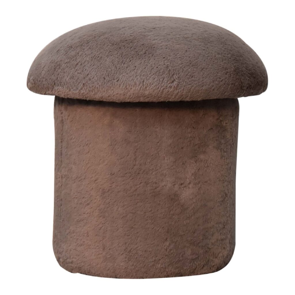 Canada Mocha Faux Fur Mushroom Footstool Suppliers