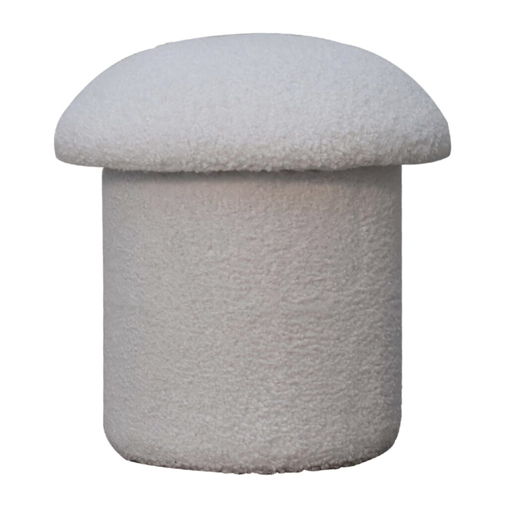 Canada White Boucle Mushroom Footstool Suppliers