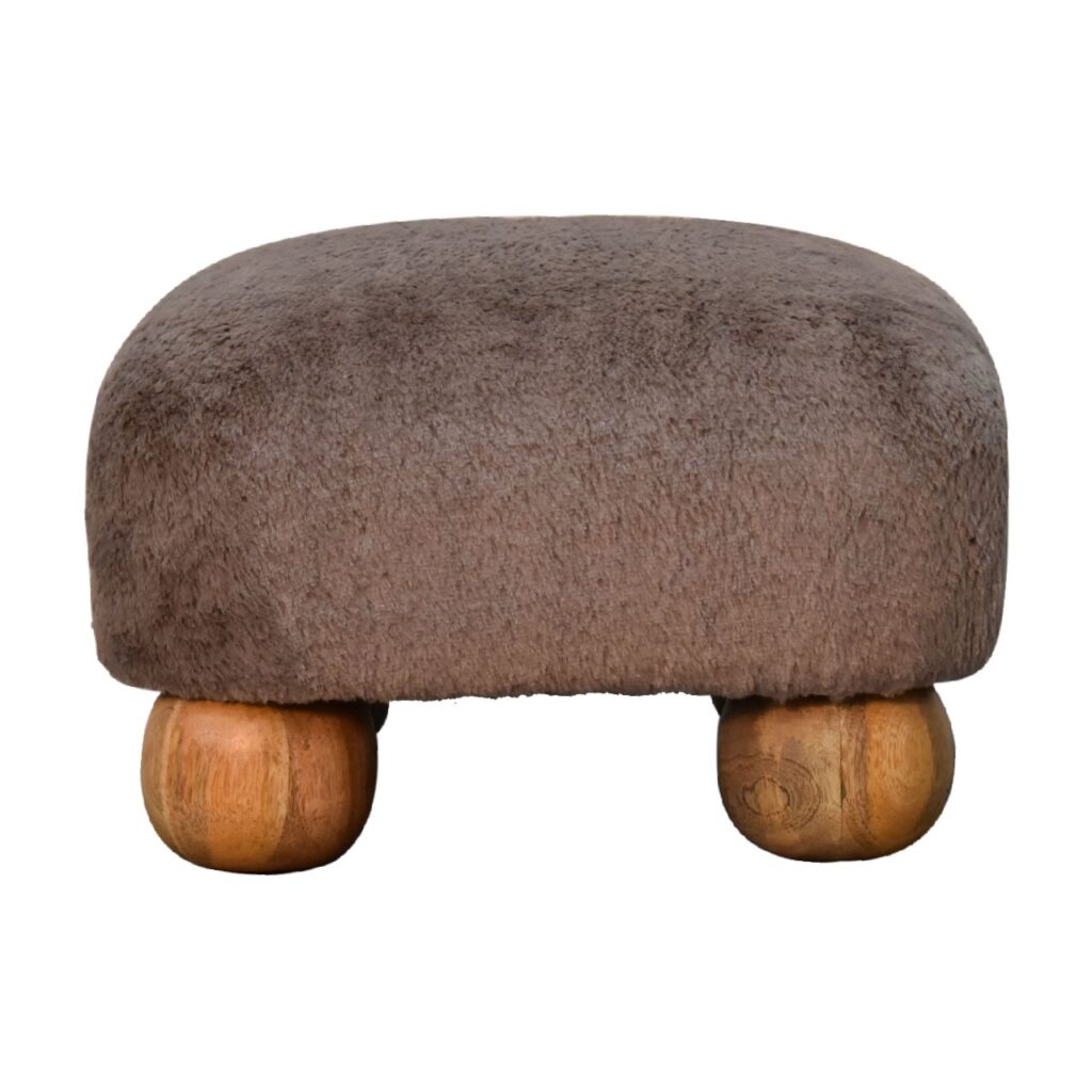 Canada Mocha Faux Fur Nordic Footstool Suppliers